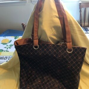 Brown Patterned Tote Bag